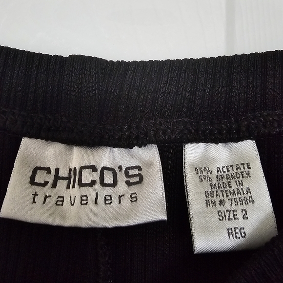 Chicos Black Ribbed Flowy Pants - Picture 4 of 4